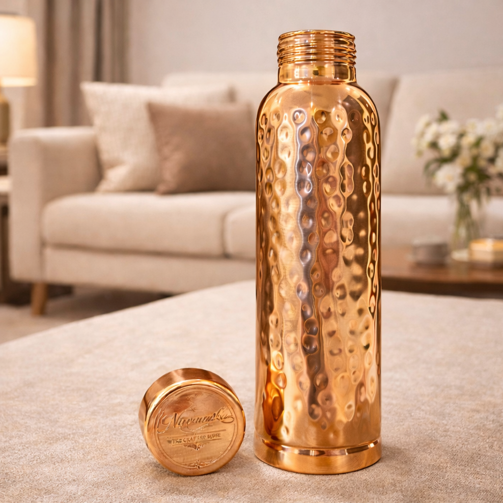 Aabha Handcrafted Hammered Pure Copper Bottle