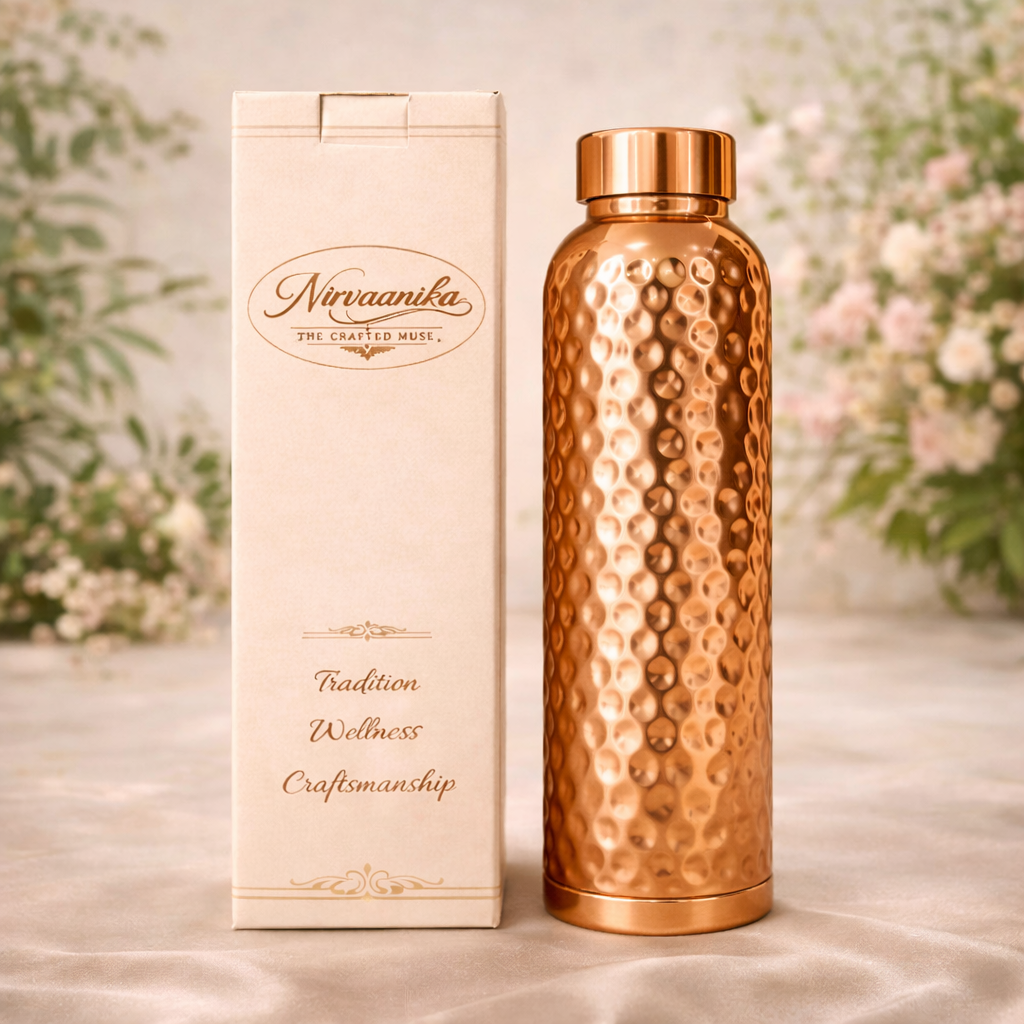 Aabha Handcrafted Hammered Pure Copper Bottle