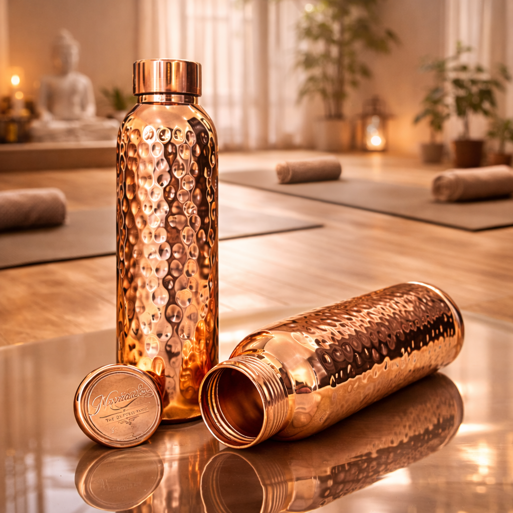 Aabha Handcrafted Hammered Pure Copper Bottle