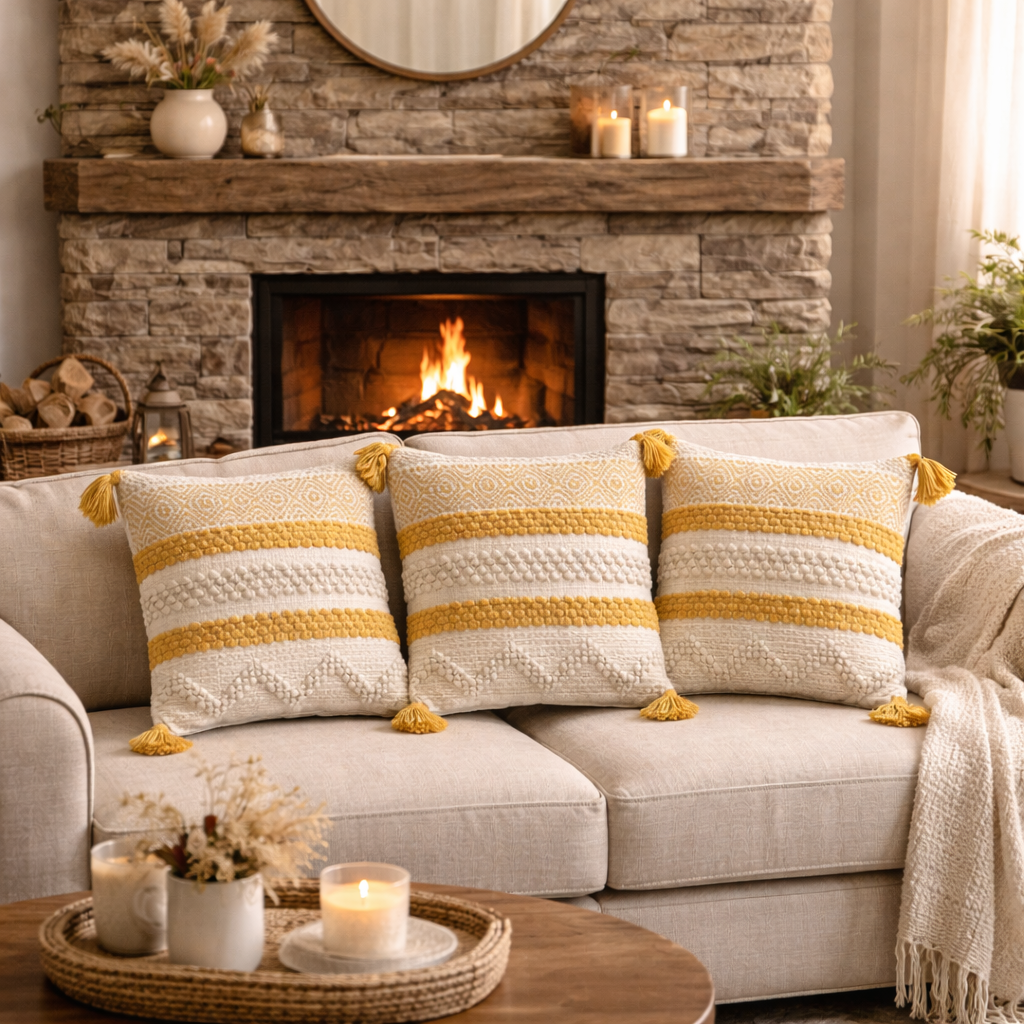 Aarini Handloom Geometric Cushion Cover