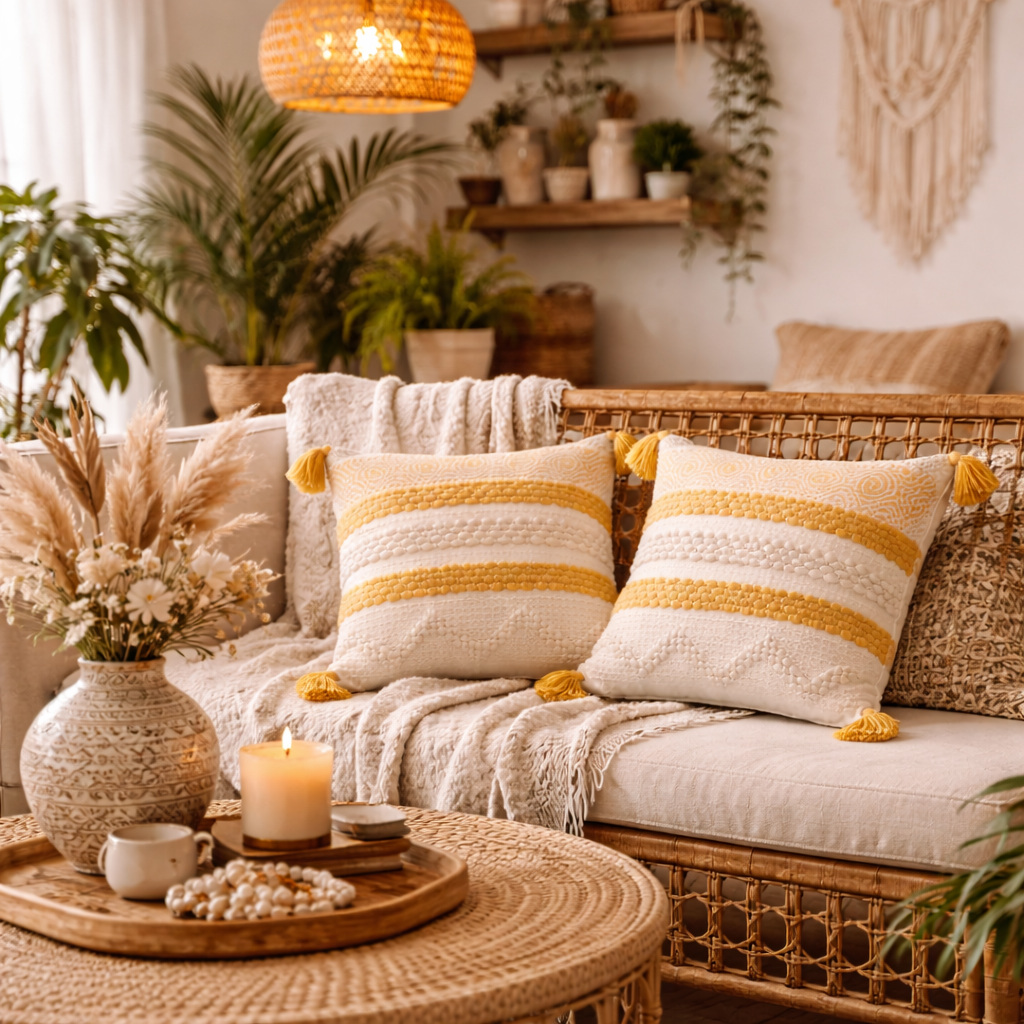 Aarini Handloom Geometric Cushion Cover