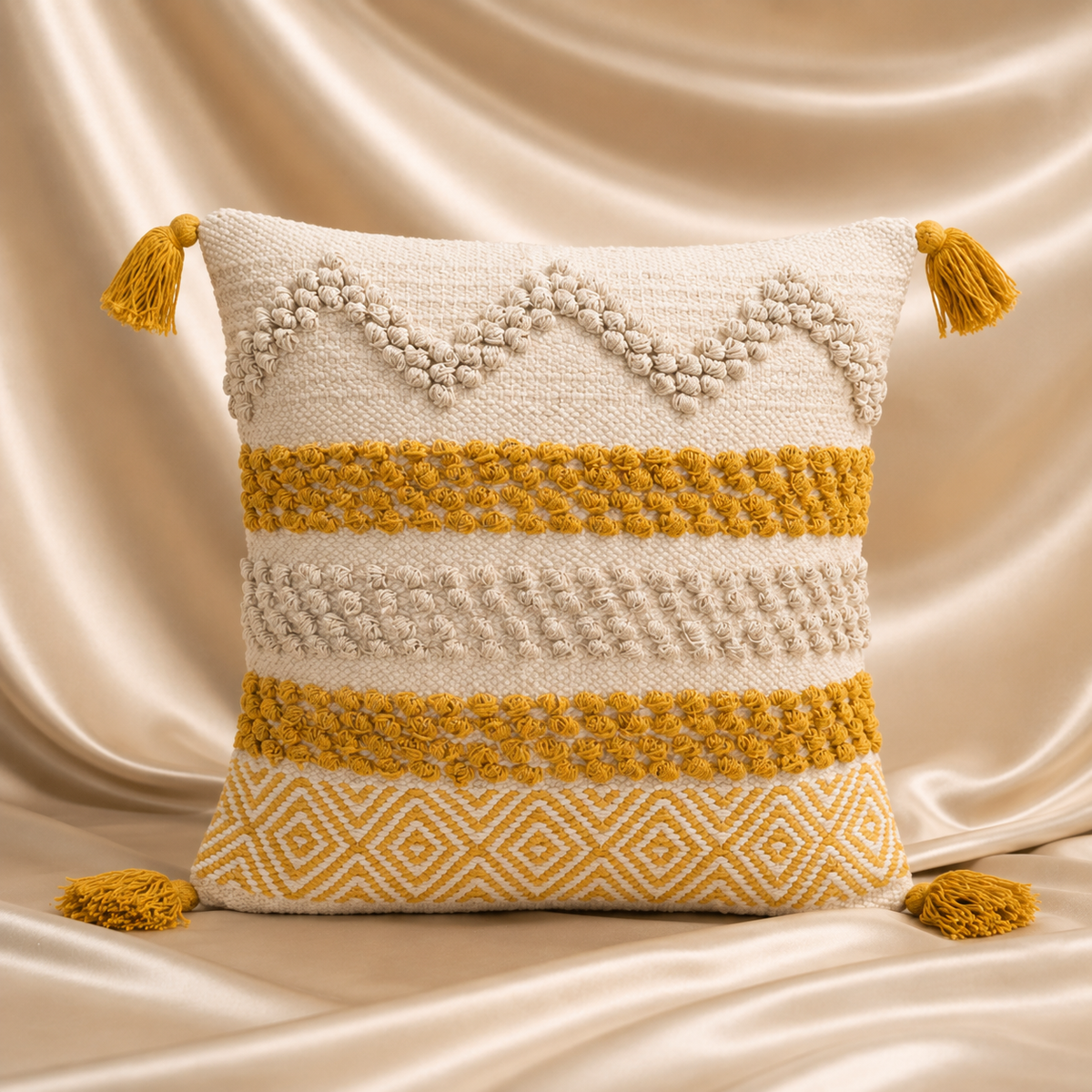 Aarini Handloom Geometric Cushion Cover