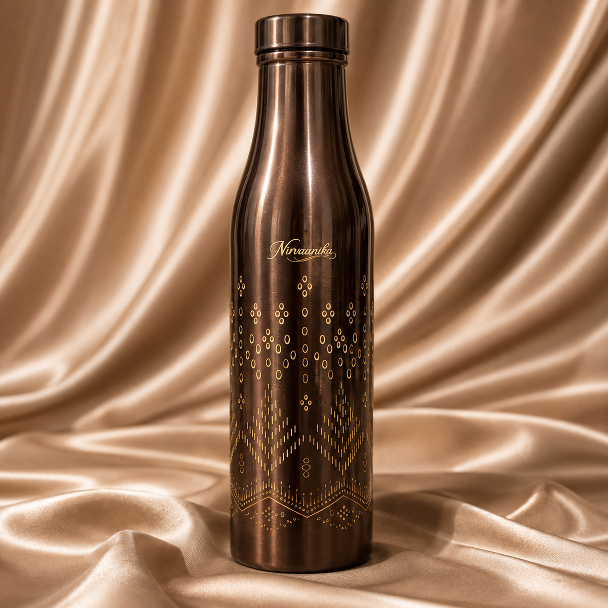Arohi Handcrafted Geometric-Engraved Pure Copper Bottle