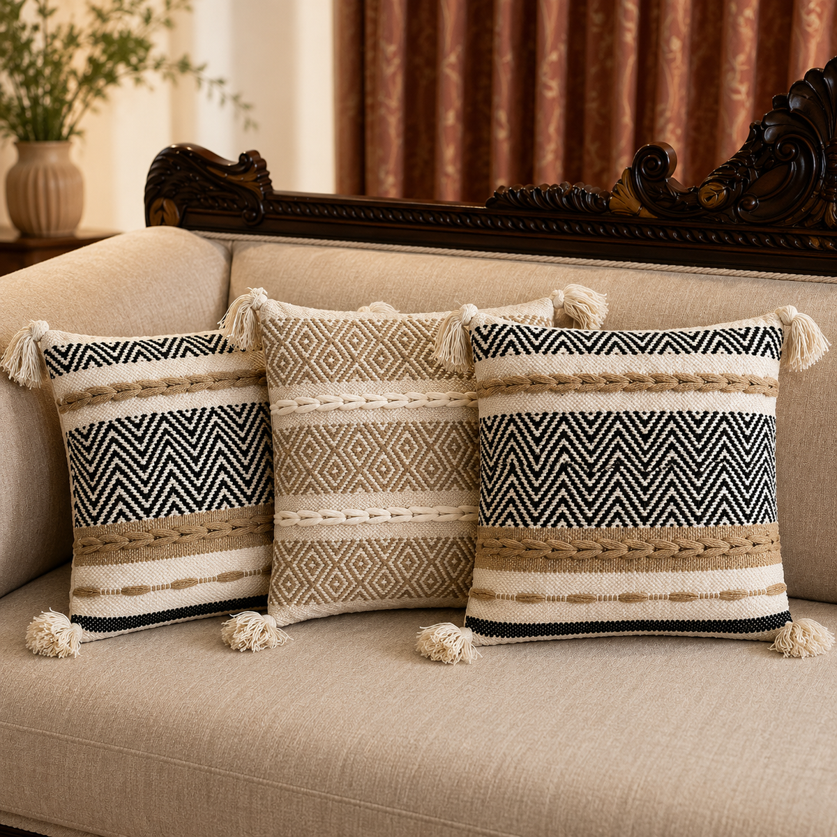 Nivara Loom Harmony Cushion Cover Set of 3