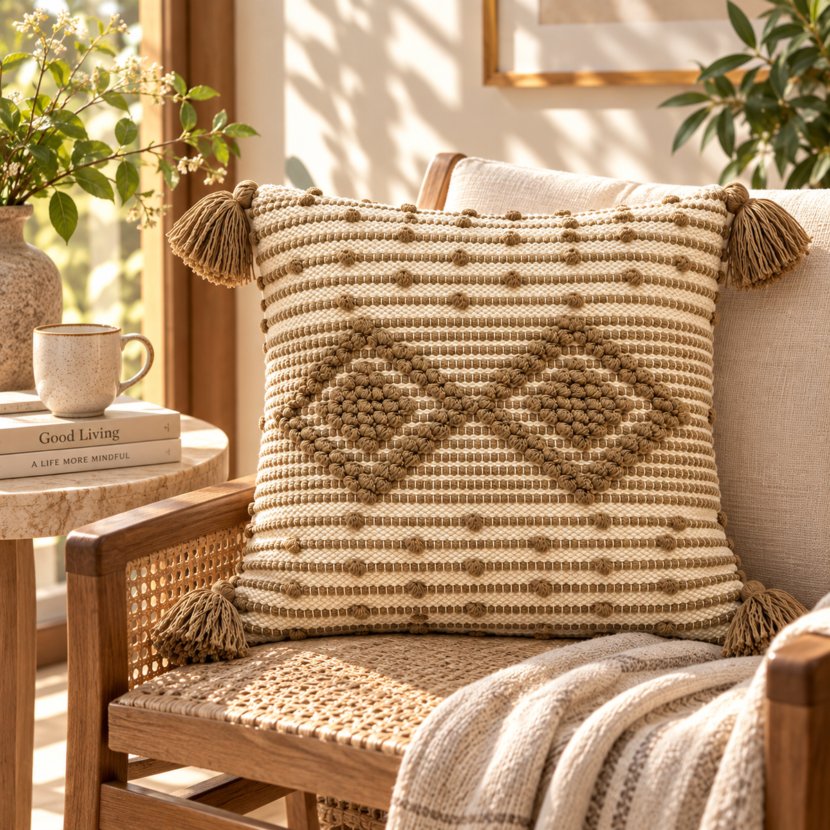 Tavisha Handloom Textured Geometric Cushion Cover
