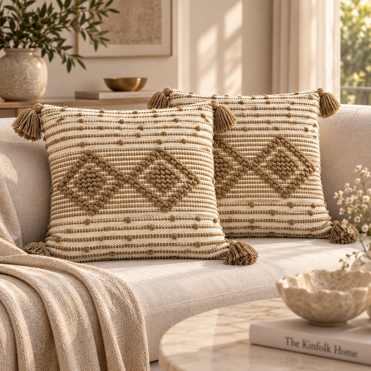 Tavisha Handloom Textured Geometric Cushion Cover