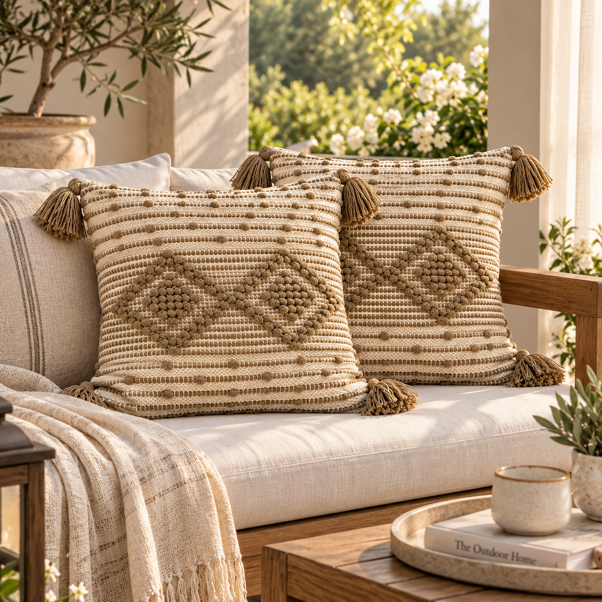 Tavisha Handloom Textured Geometric Cushion Cover