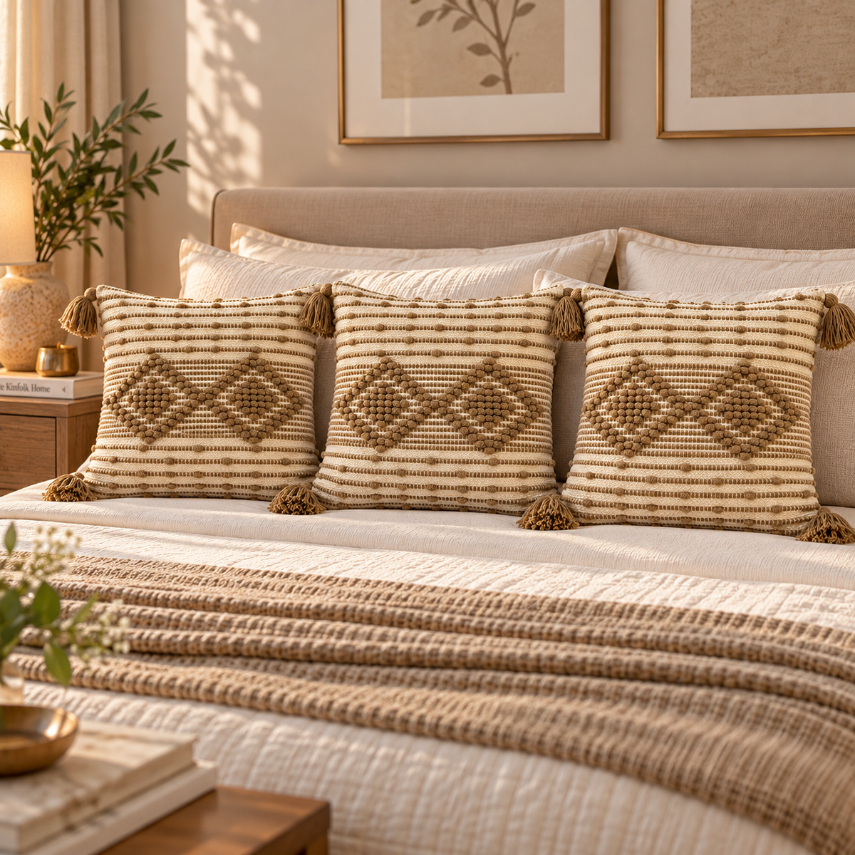 Tavisha Handloom Textured Geometric Cushion Cover