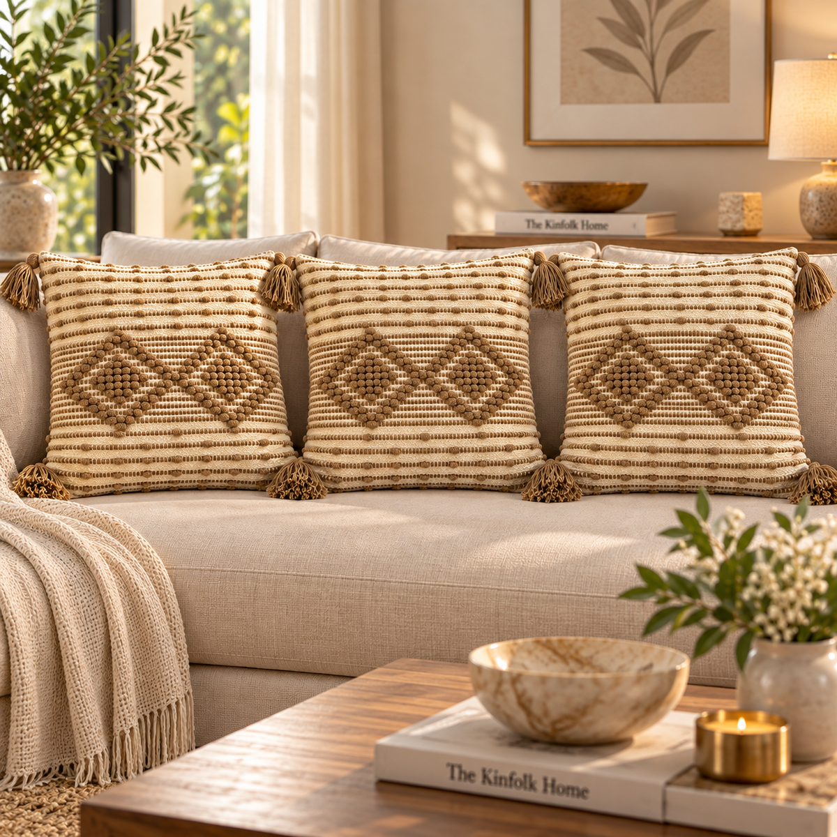Tavisha Handloom Textured Geometric Cushion Cover
