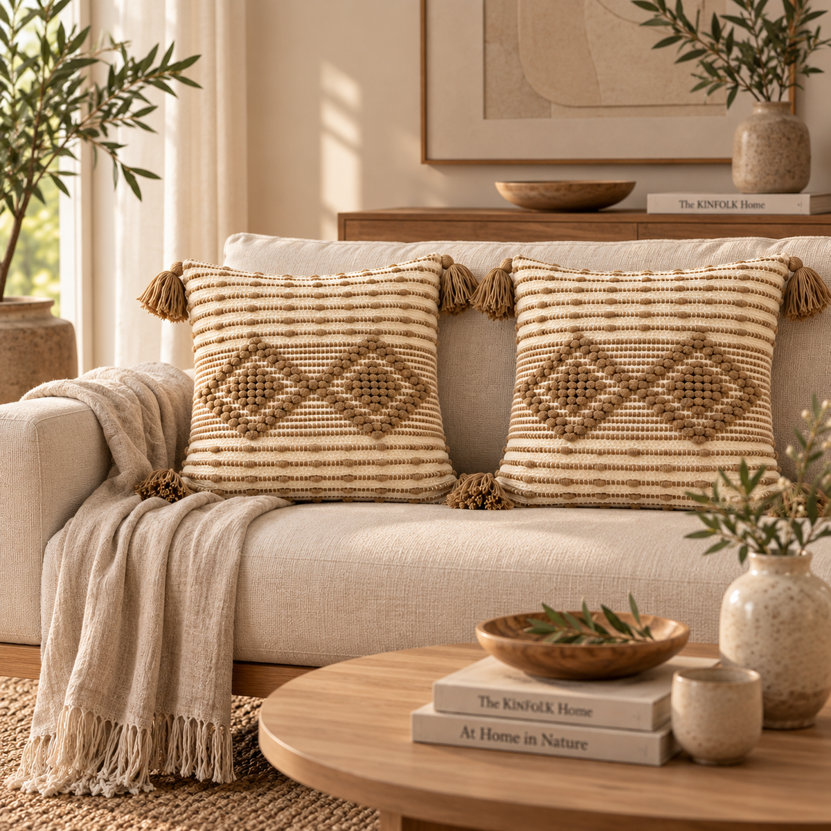 Tavisha Handloom Textured Geometric Cushion Cover