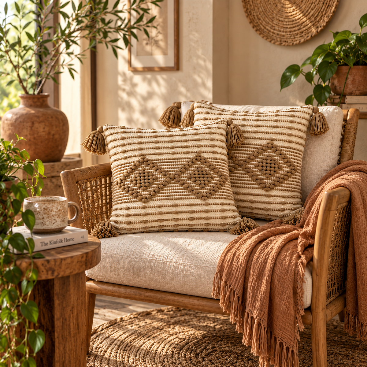 Tavisha Handloom Textured Geometric Cushion Cover