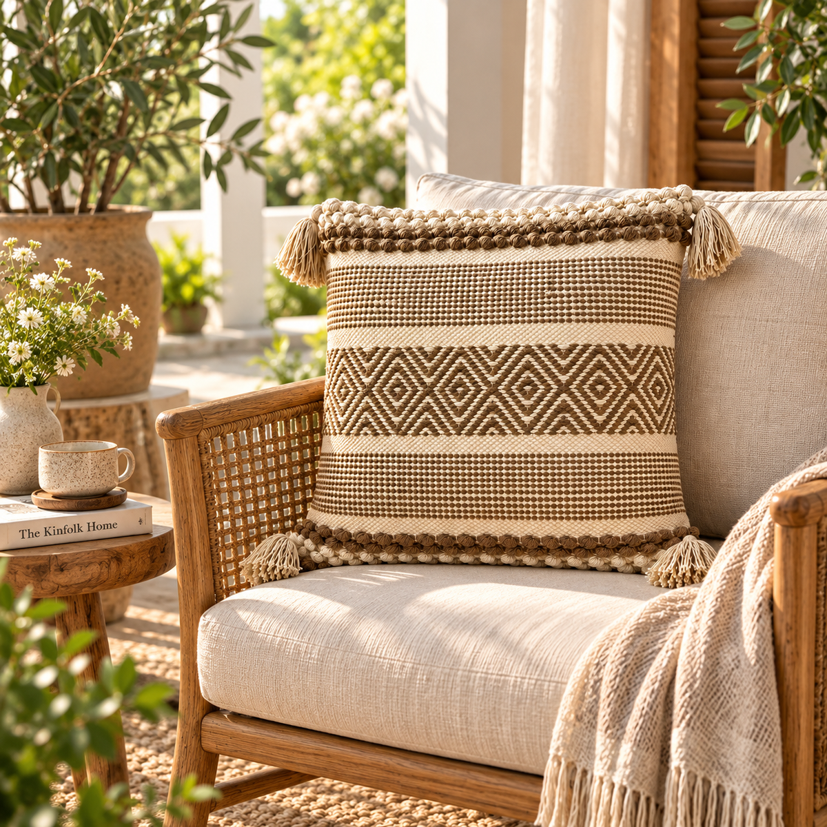 Nayara Handloom Woven Geometric Cushion Cover