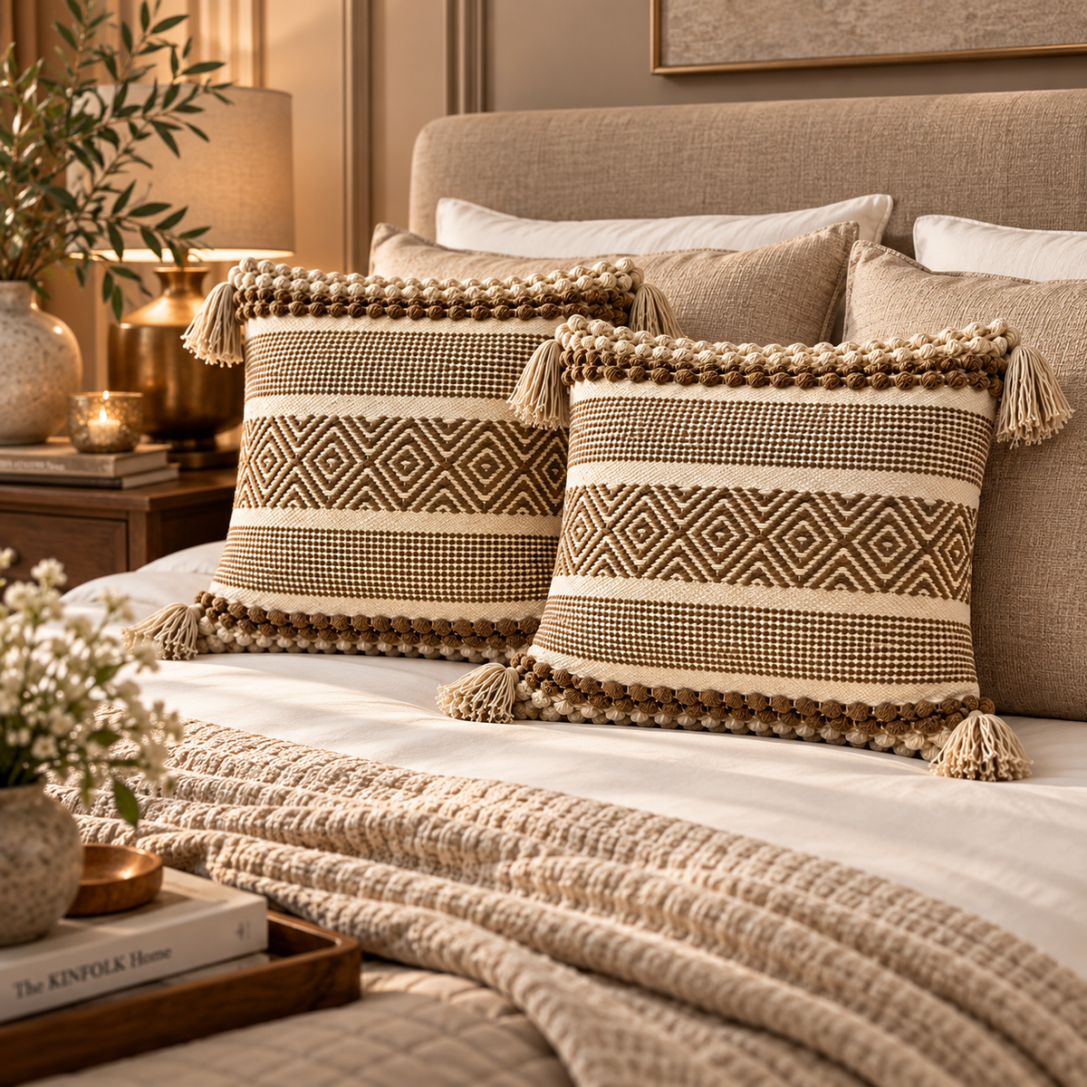 Nayara Handloom Woven Geometric Cushion Cover