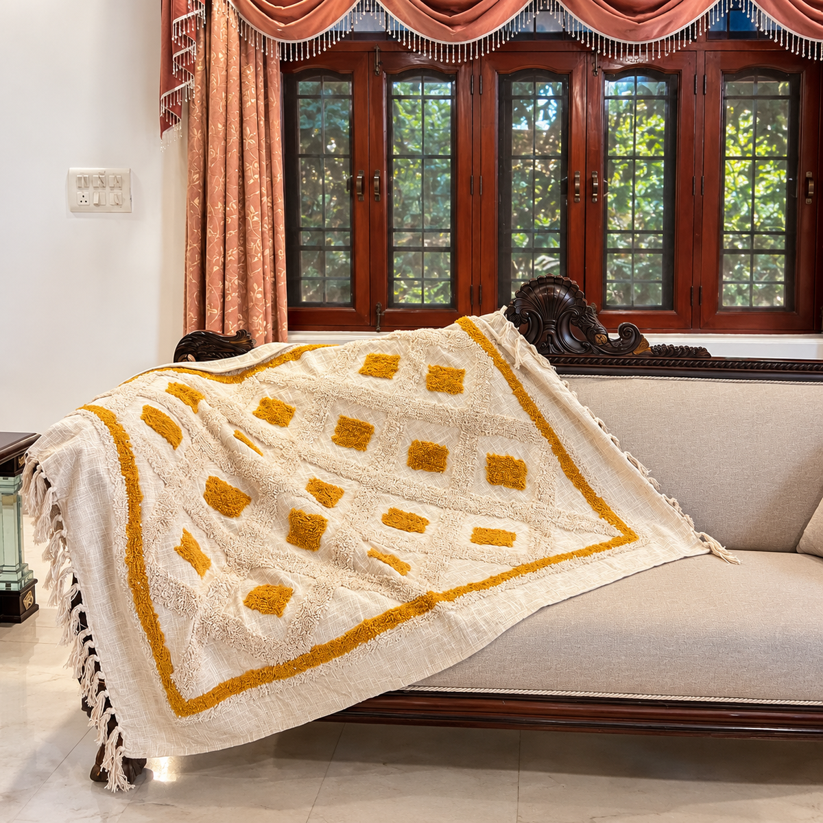 Zariya Diamond Weave Sofa Throw