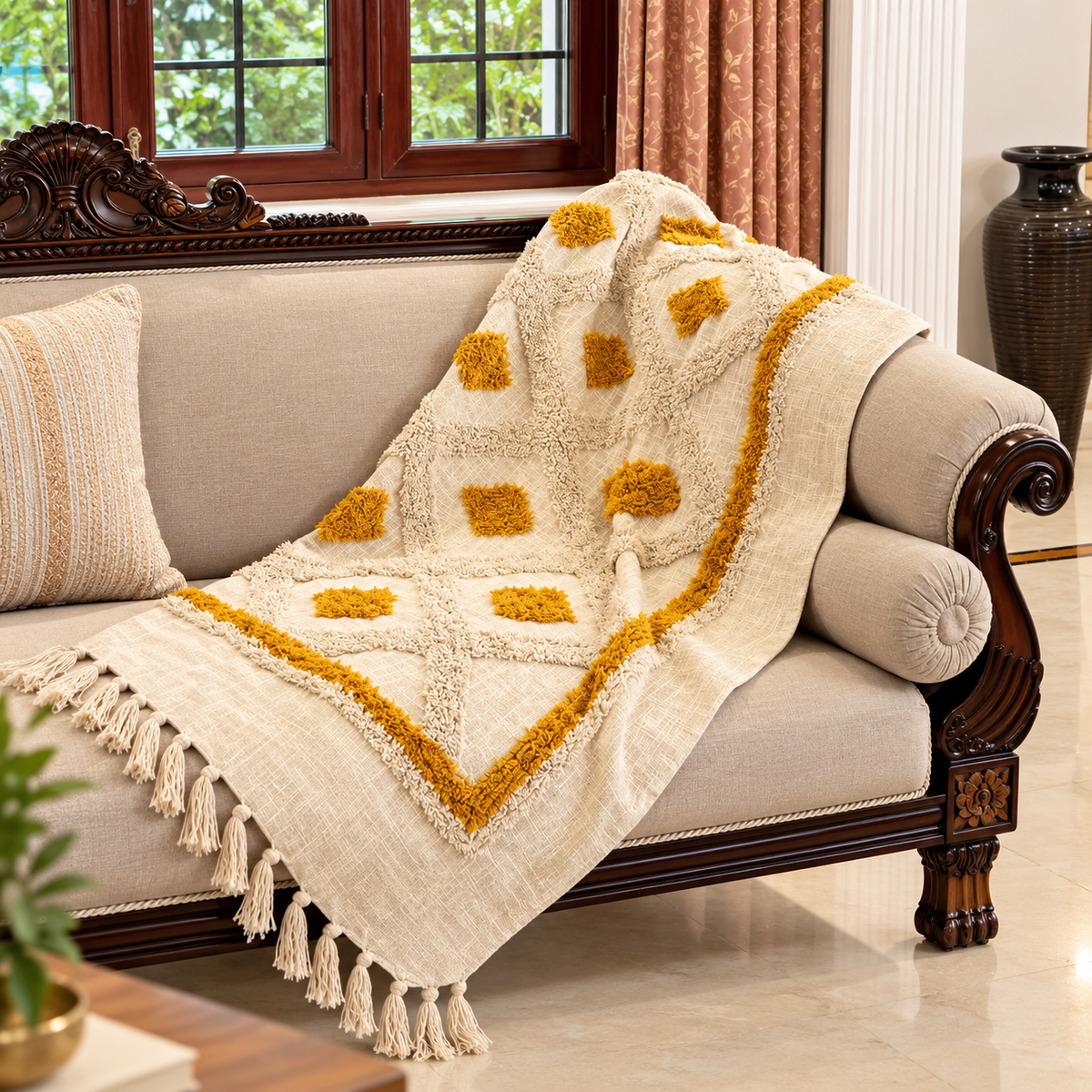 Zariya Diamond Weave Sofa Throw