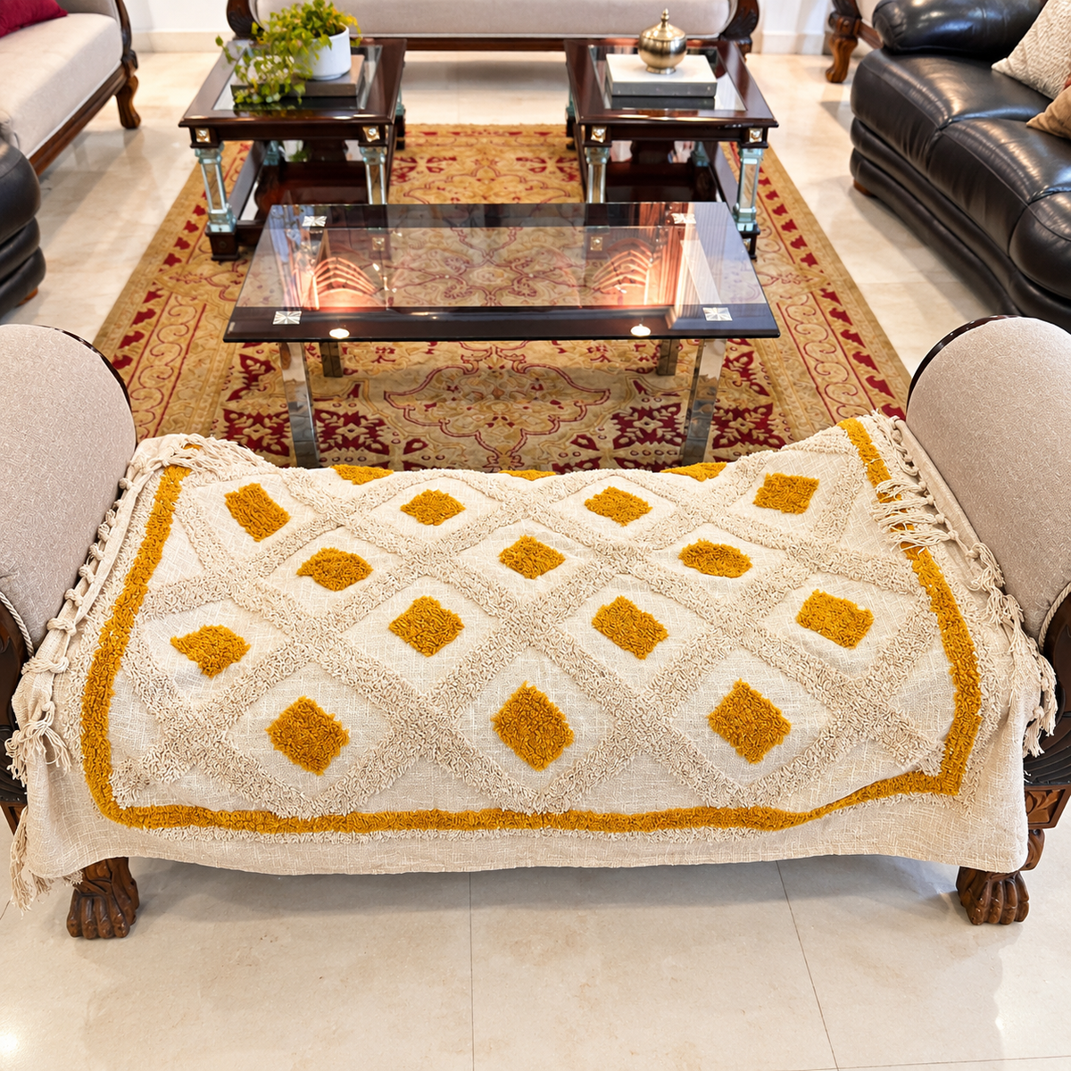 Zariya Diamond Weave Sofa Throw