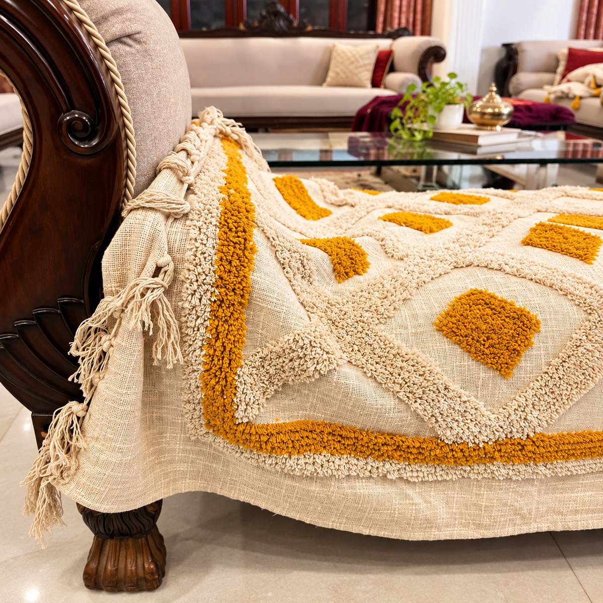 Zariya Diamond Weave Sofa Throw