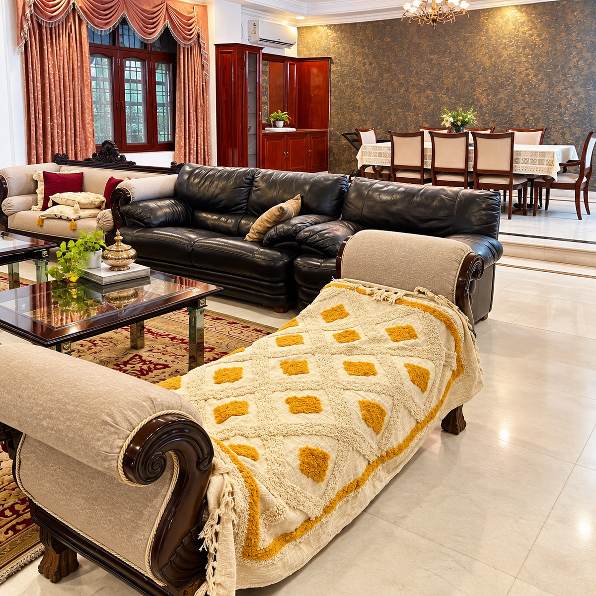 Zariya Diamond Weave Sofa Throw
