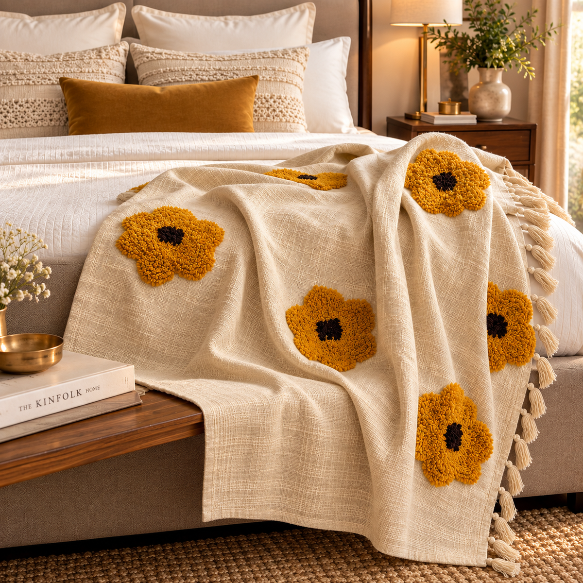 Avyara Handloom Floral Sofa Throw