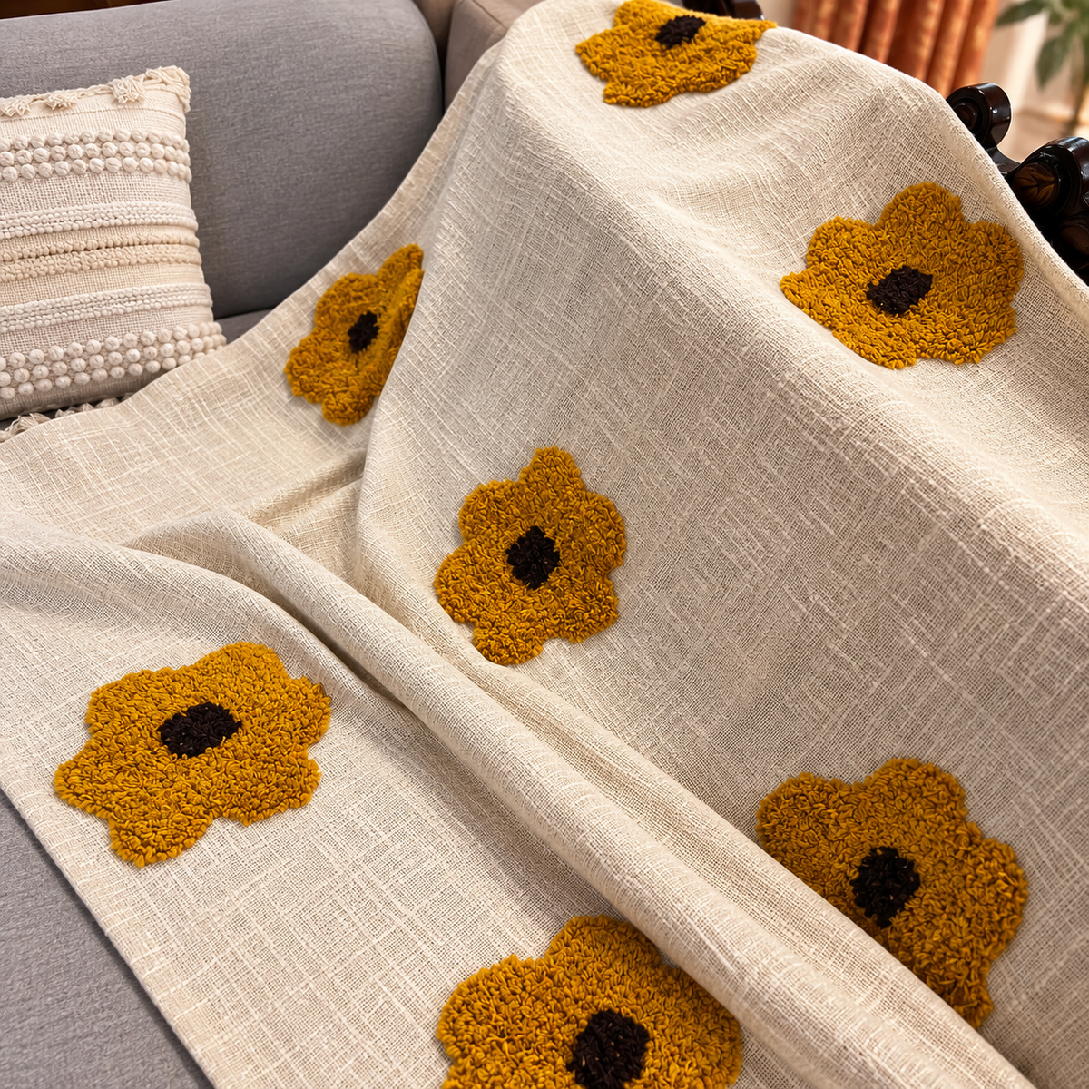 Avyara Handloom Floral Sofa Throw