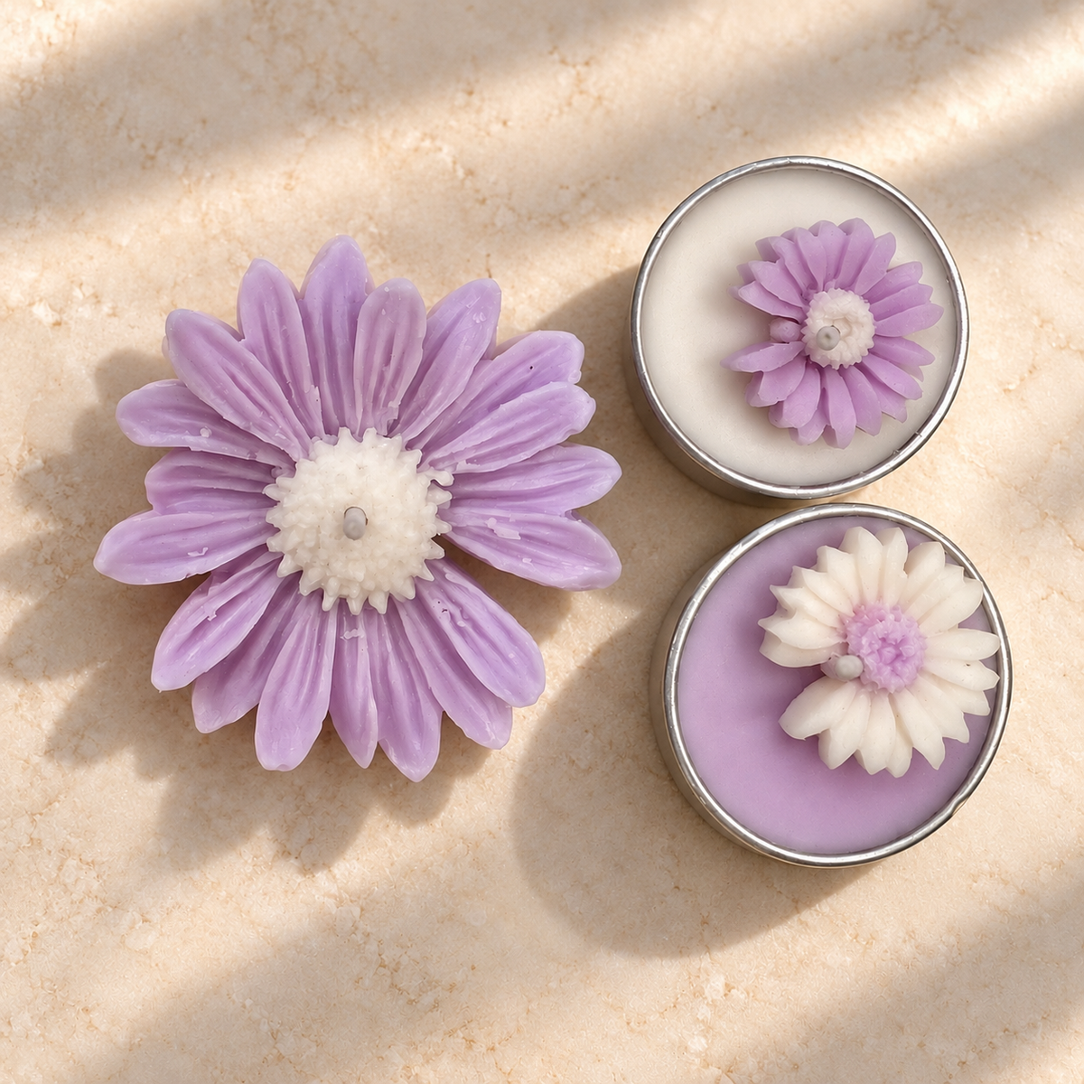 Liora Scented Candle Gift Set | 6 Tealights & 1 Daisy Candle