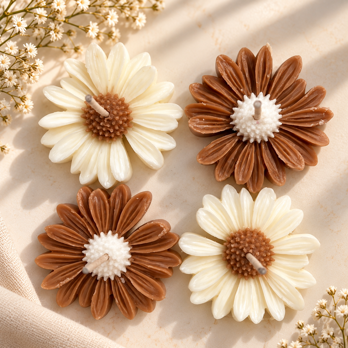Petalune Floral Daisy Candle Set of 4