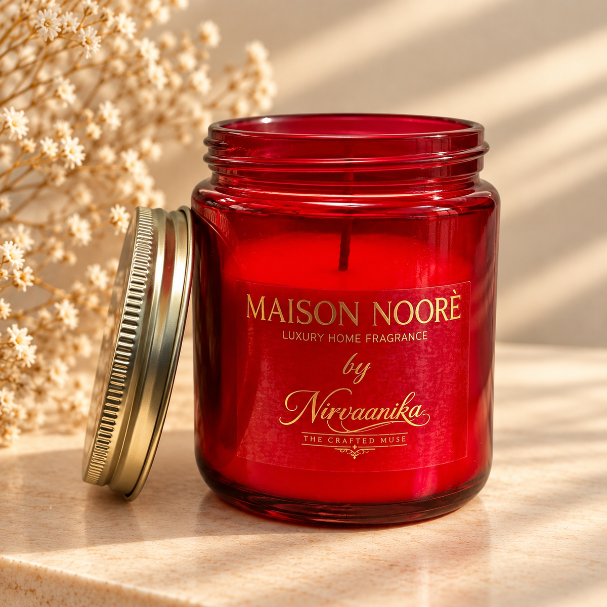 Noiré Mahogany Scented Glass Jar Candle