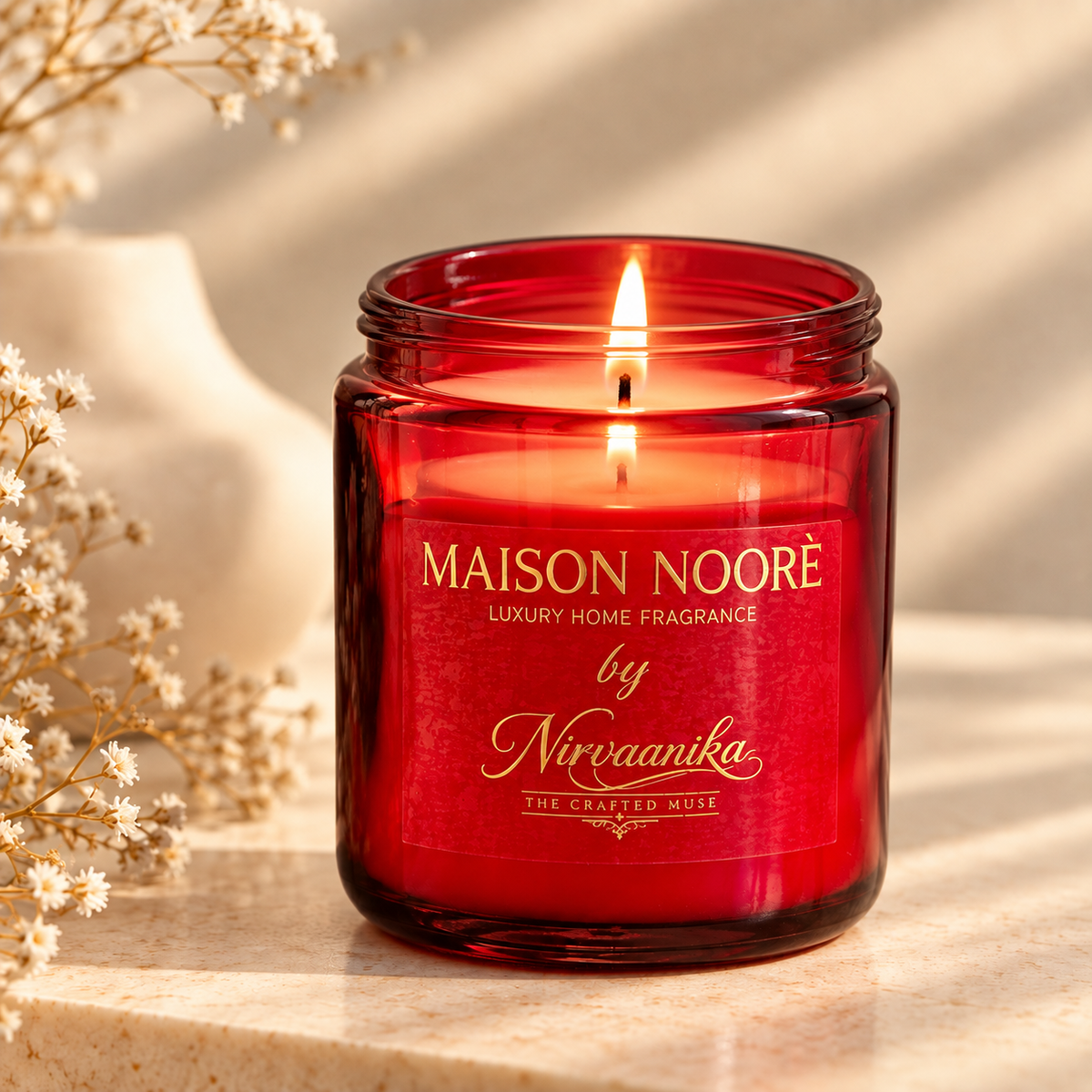 Noiré Mahogany Scented Glass Jar Candle