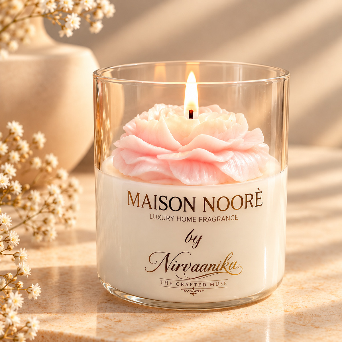 Celestine British Rose Scented Clear Glass Jar Candle