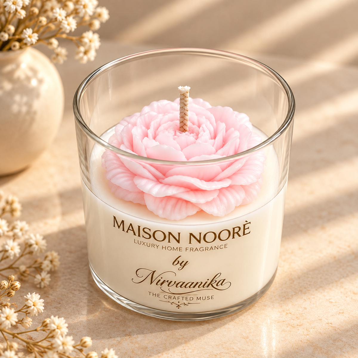 Celestine British Rose Scented Clear Glass Jar Candle
