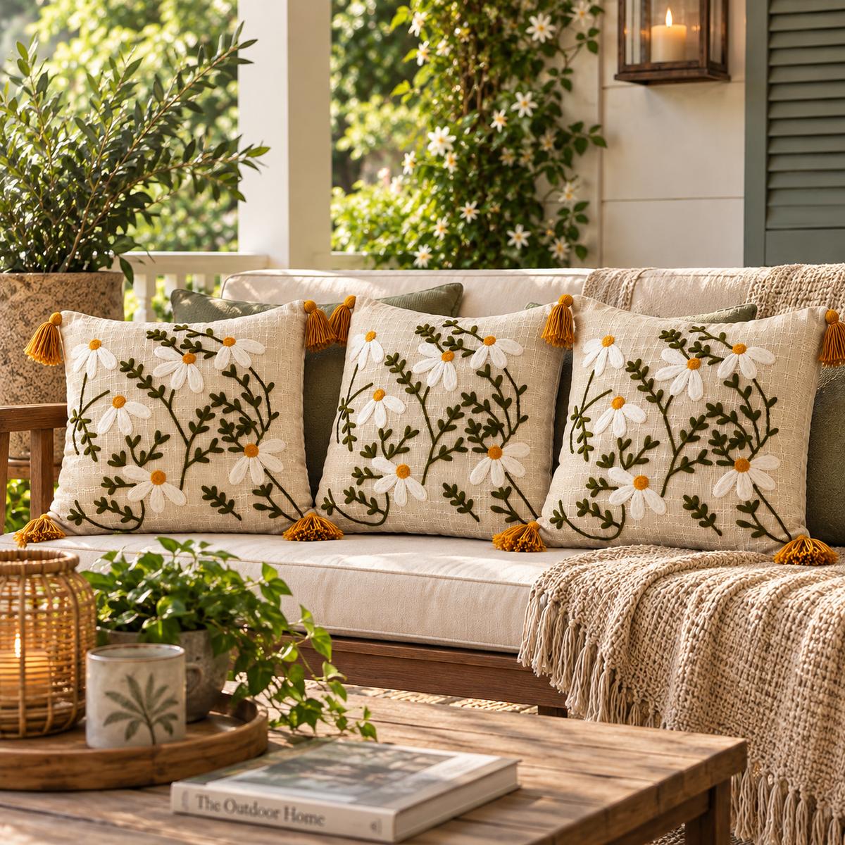 Aurelia Handloom Embroidered Botanical Cushion Cover