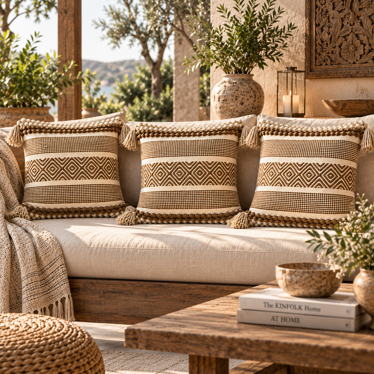 Nayara Handloom Woven Geometric Cushion Cover