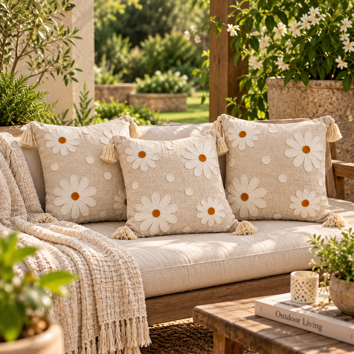 Elara Handloom Embroidered Floral Cushion Cover
