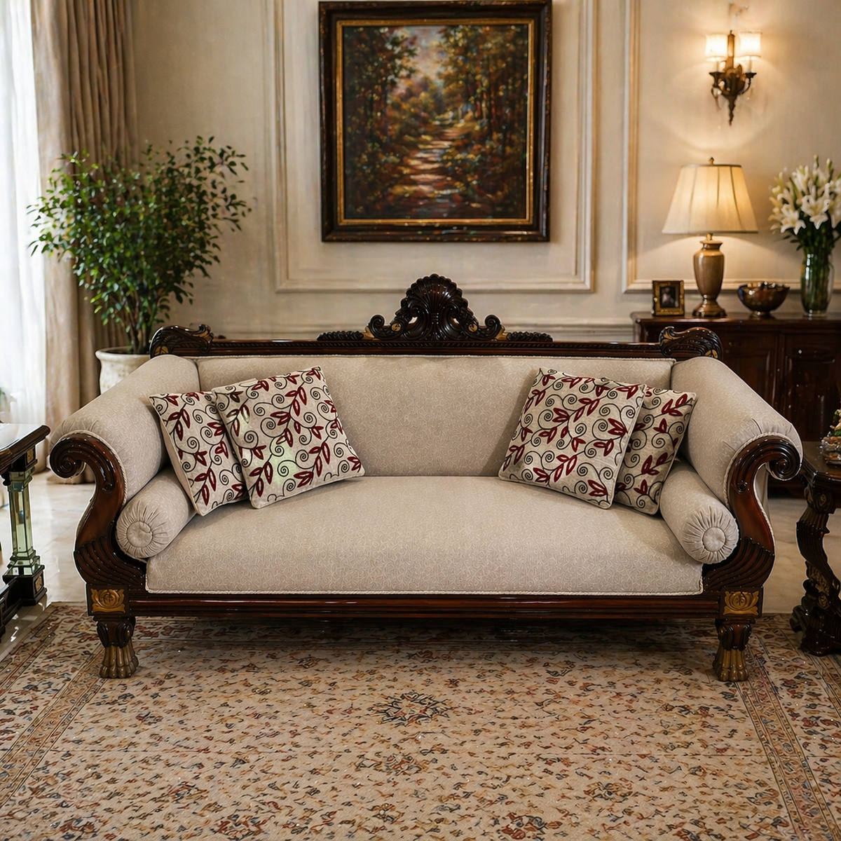 Gulnaar Handloom Embroidered Floral Cushion Cover