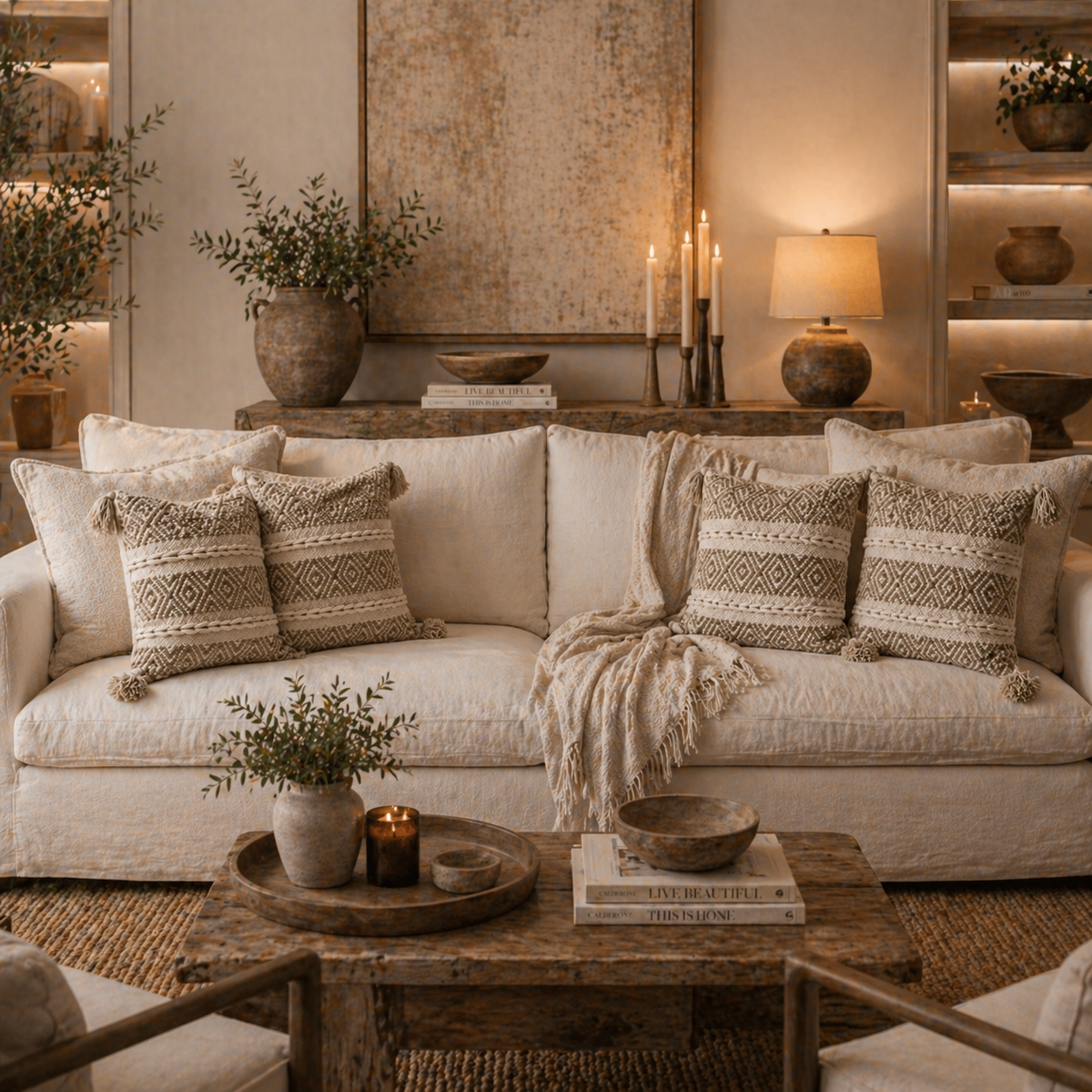 Raina Handloom Textured Geometric Cushion Cover