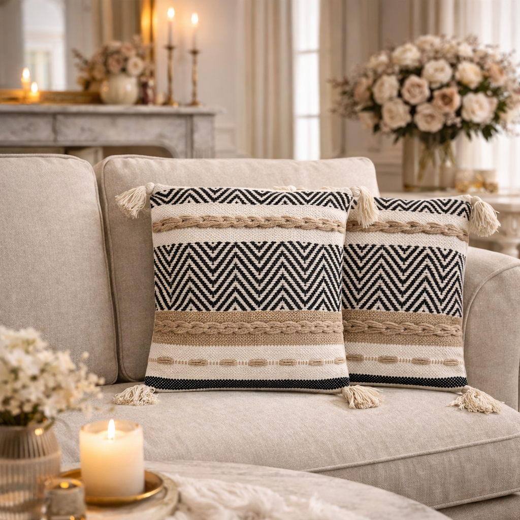 Reva Handloom Geometric Cushion Cover