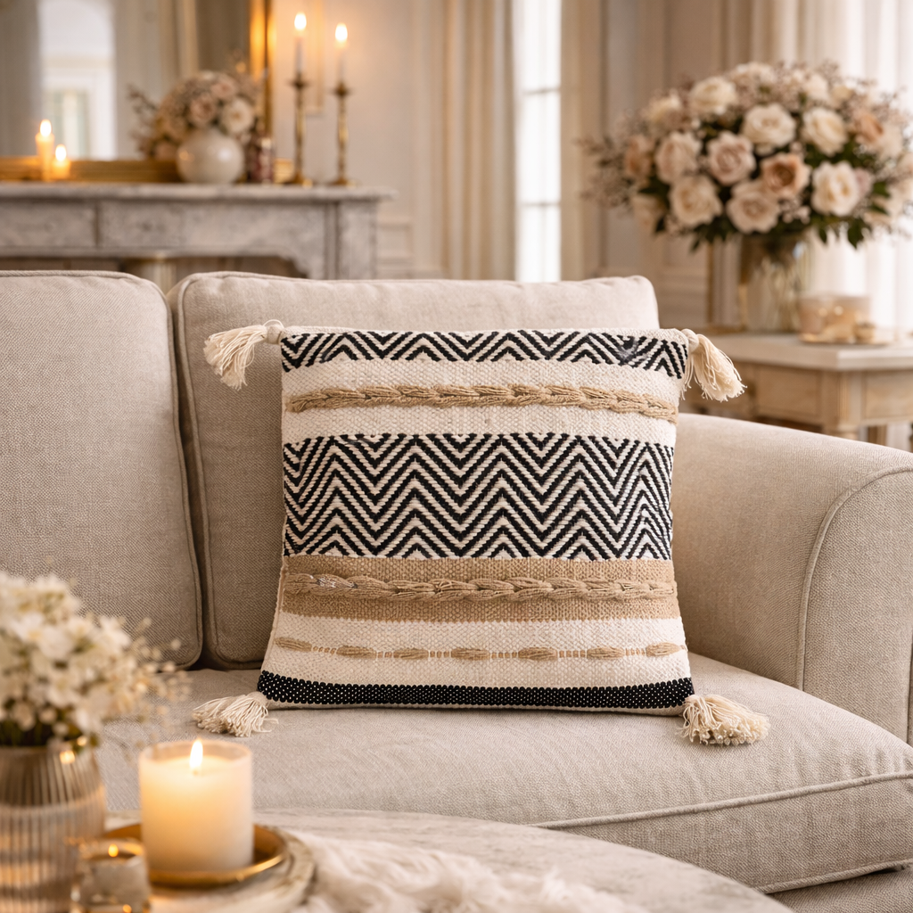 Reva Handloom Geometric Cushion Cover