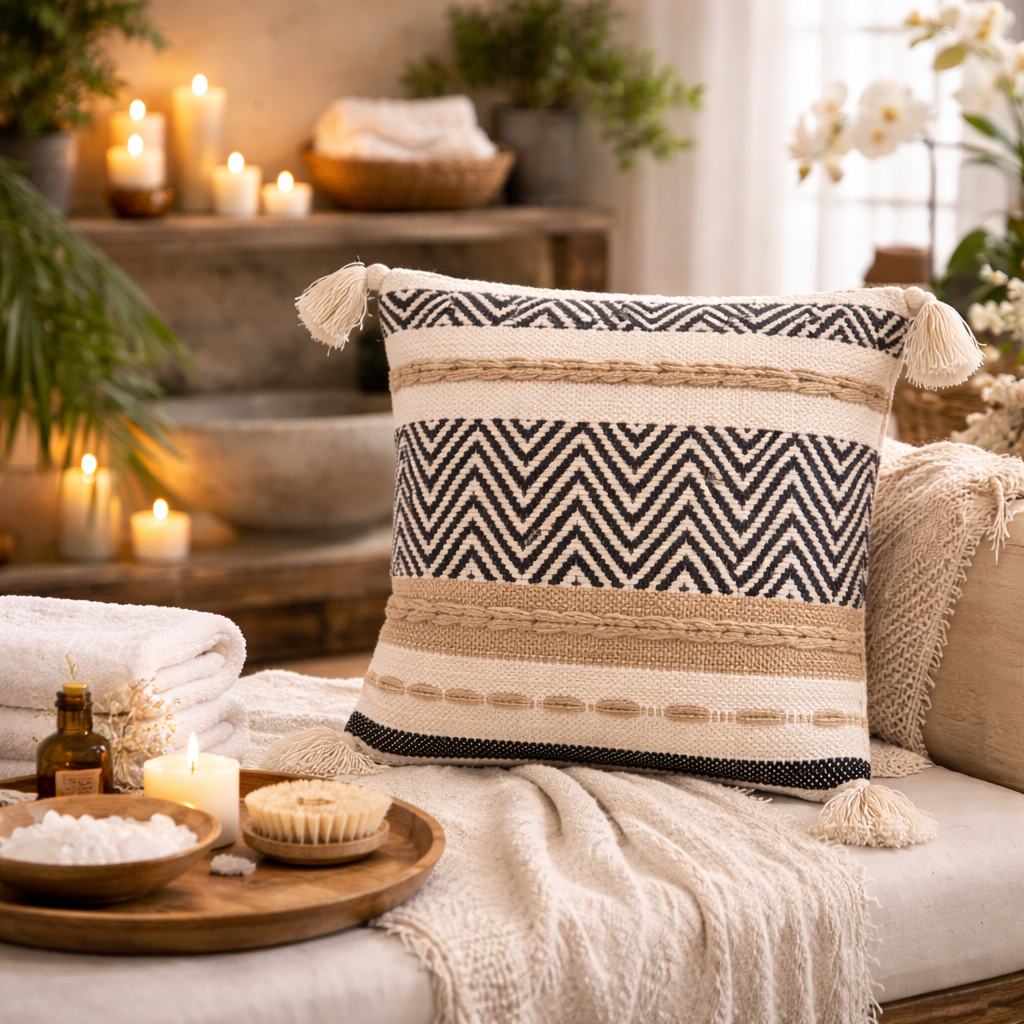 Reva Handloom Geometric Cushion Cover