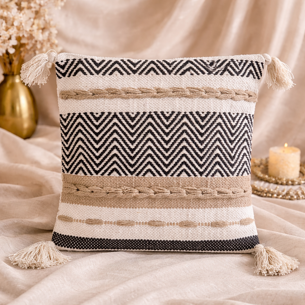 Reva Handloom Geometric Cushion Cover