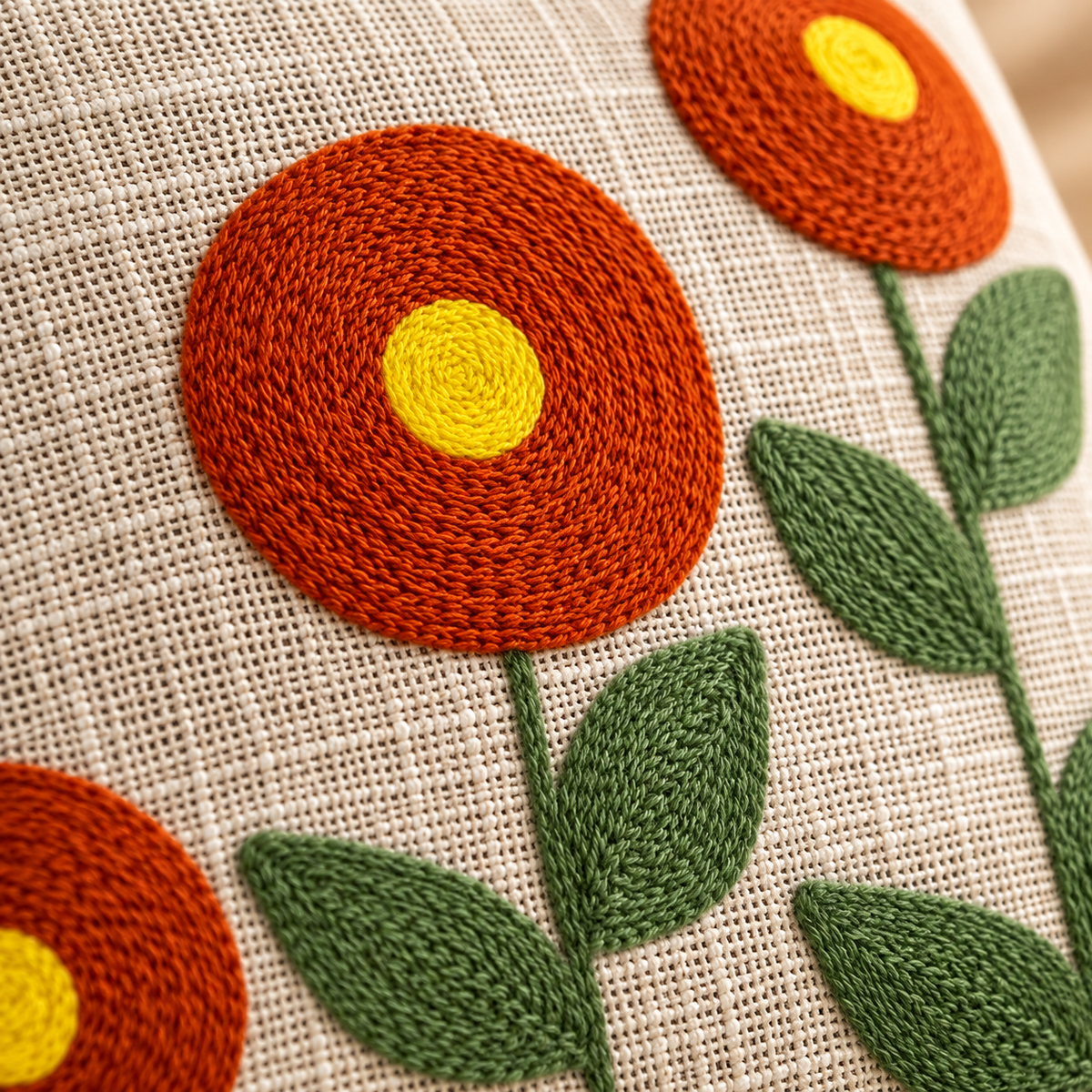 Ruhani Handloom Embroidered Floral Cushion Cover