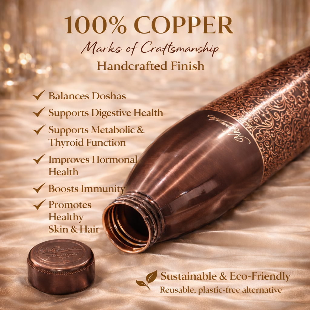 Zari Handcrafted Pure Copper Bottle